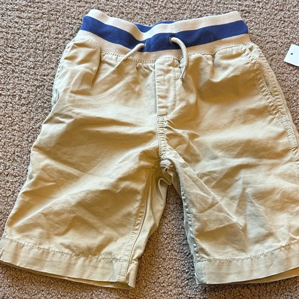 GAP Boys (3) Pairs of Casual Pull-On Shorts in Navy Blue and Tan Size XS (4-5)